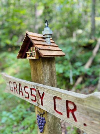 Grassy Creek trail sign.